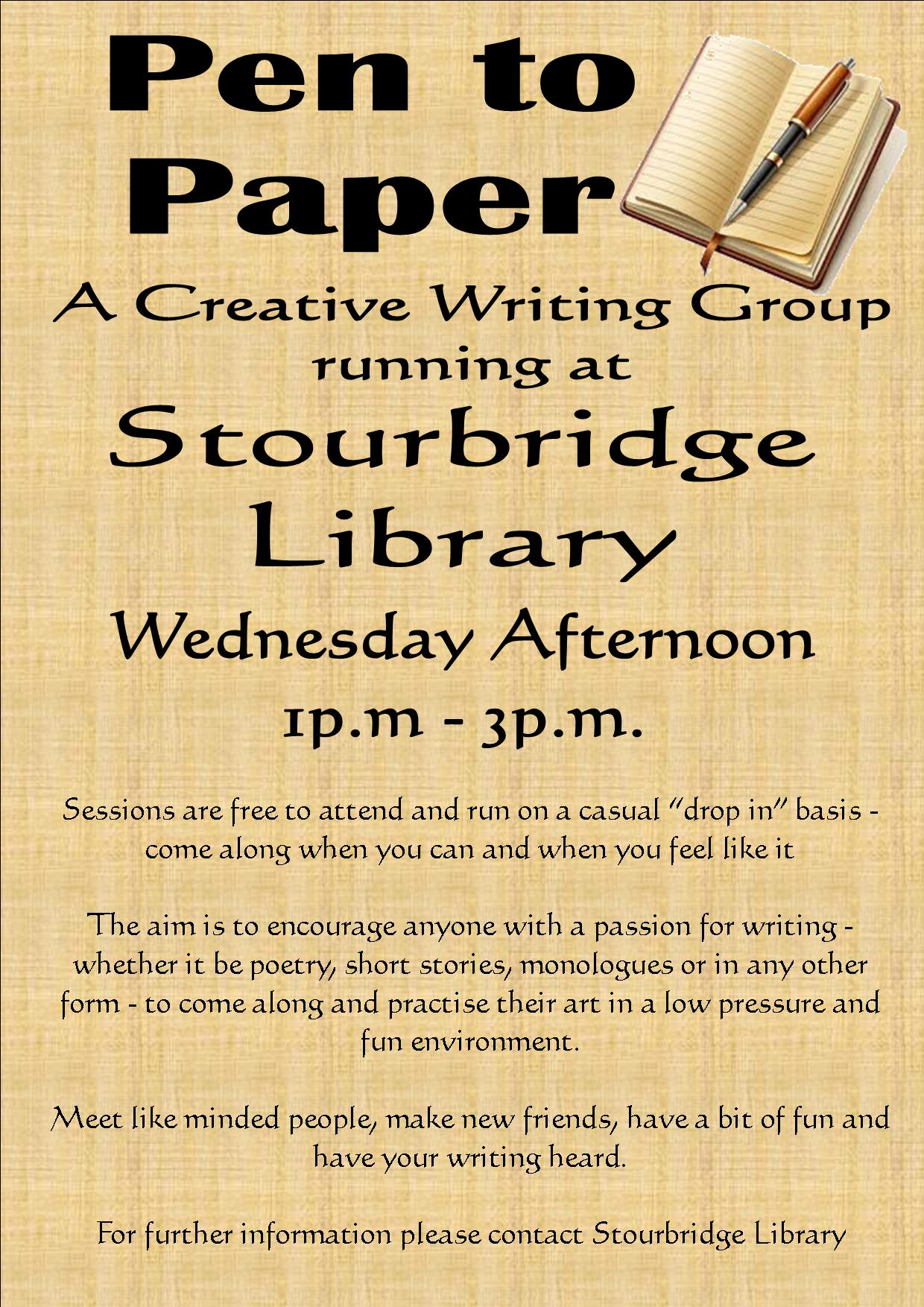 Stourbridge Library - Pen to Paper Creative Writing Group